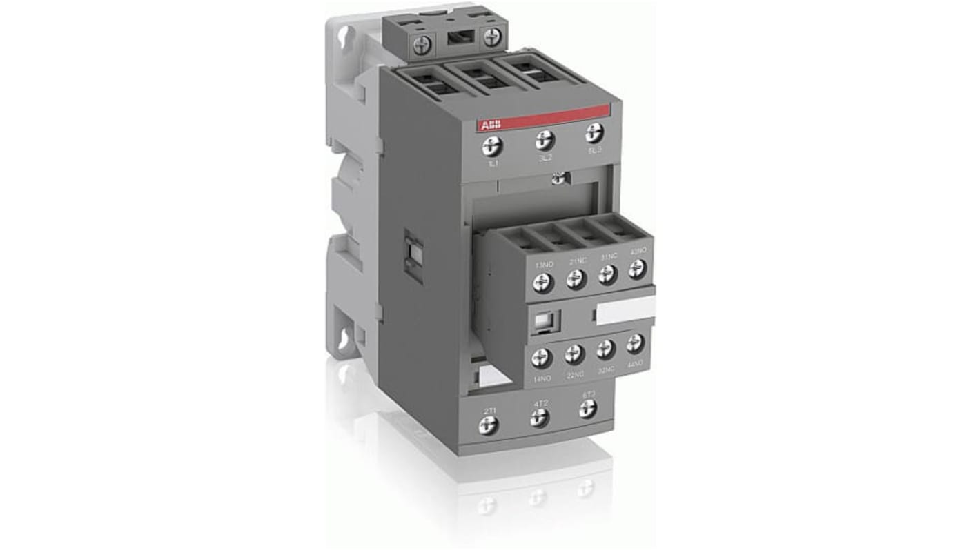 ABB Contactor, 130 V Coil, 3-Pole, 100 A, 2.2 kW, 3NO