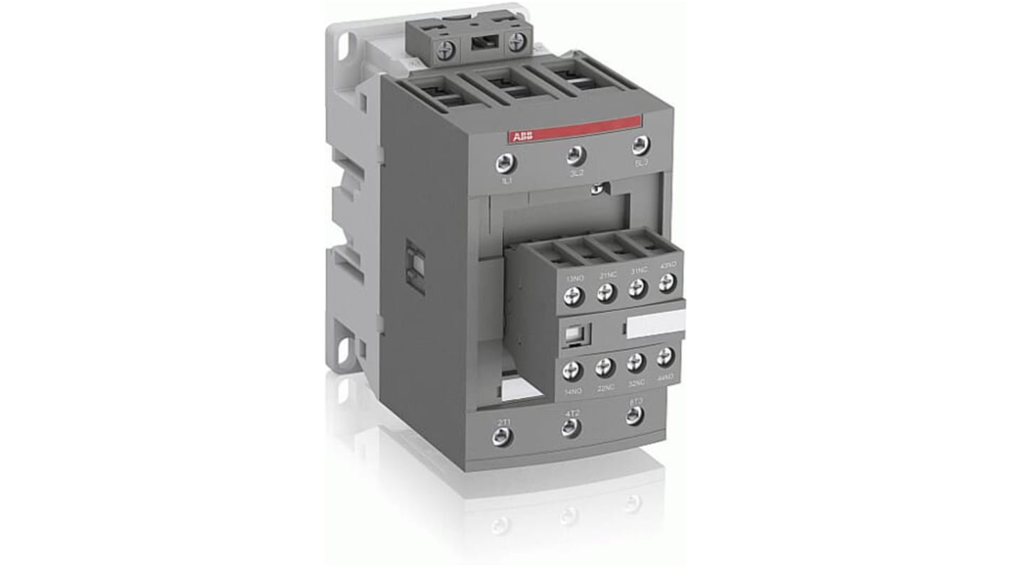 ABB Contactor, 130 V Coil, 3-Pole, 130 A, 45 kW, 3NO