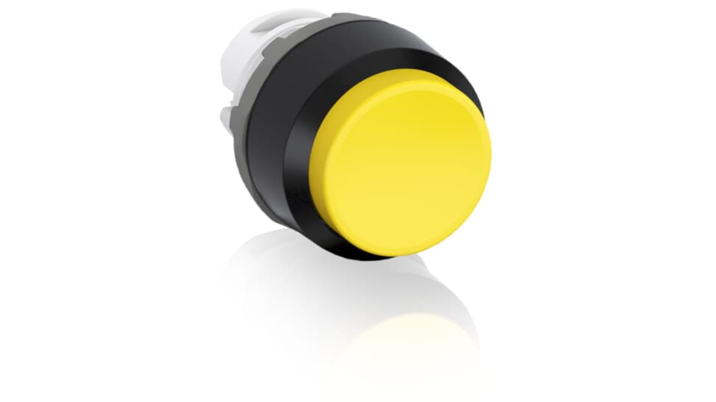 Cabezal de pulsador ABB serie MP3, Ø 22.5mm, de color Amarillo, Redondo, Momentáneo