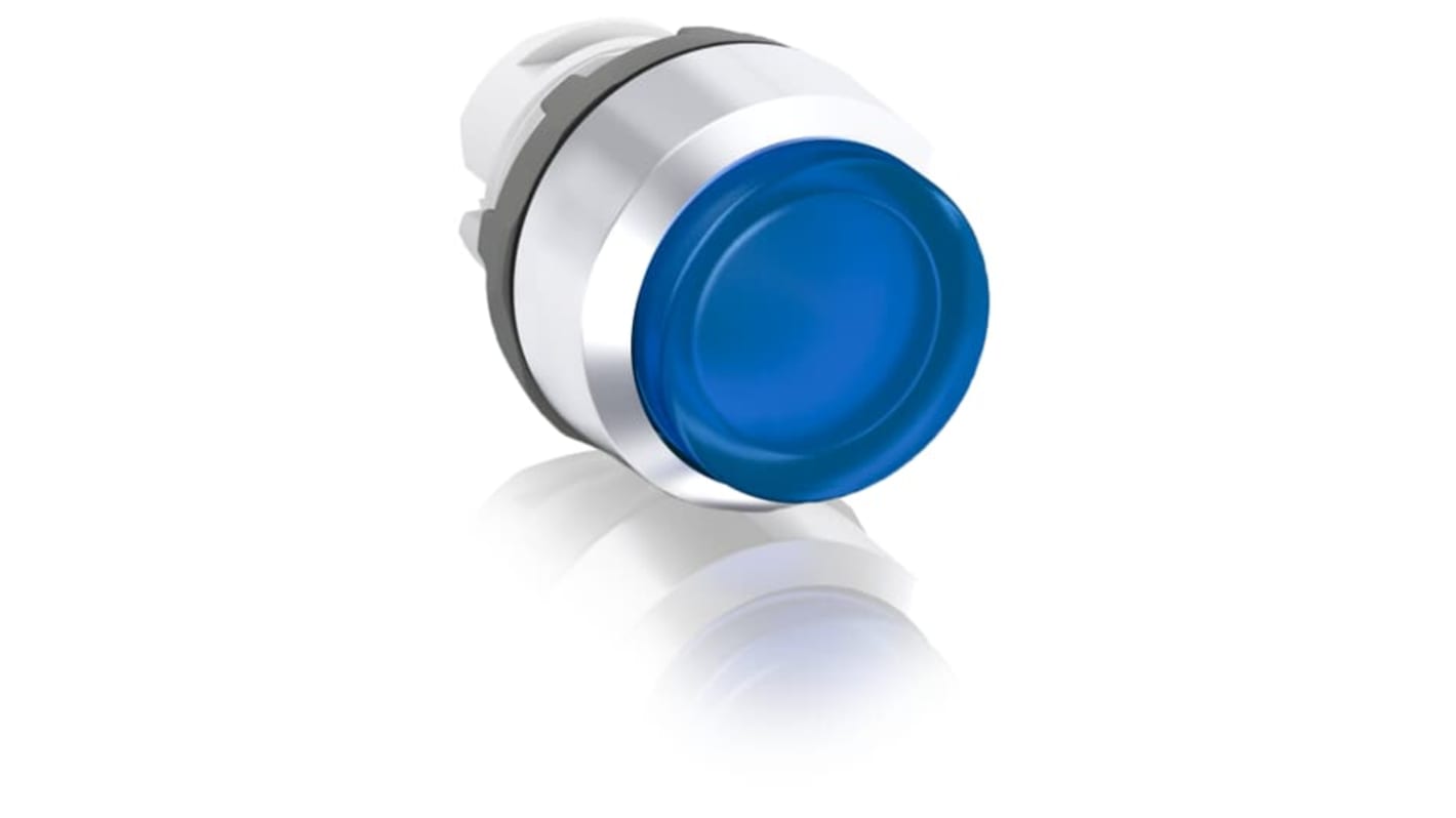 Cabezal de pulsador ABB serie MP3, Ø 22.5mm, de color Azul, Redondo, Momentáneo