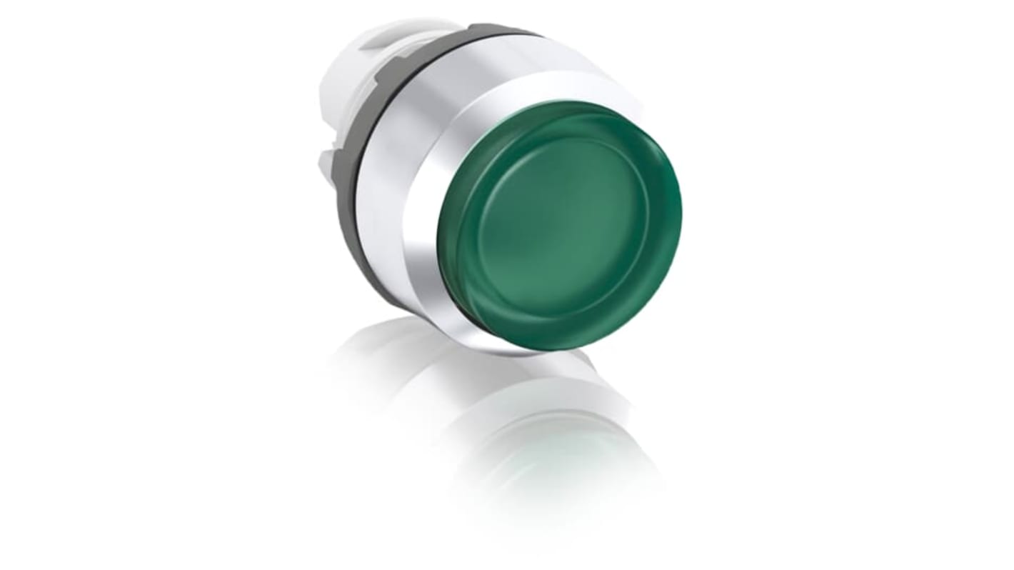 Cabezal de pulsador ABB serie MP3, Ø 22.5mm, de color Verde, Redondo, Momentáneo