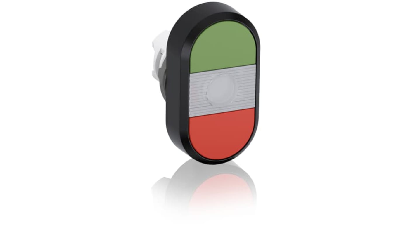 ABB MPD1 Series Green, Red Momentary Push Button Head, 22.5mm Cutout