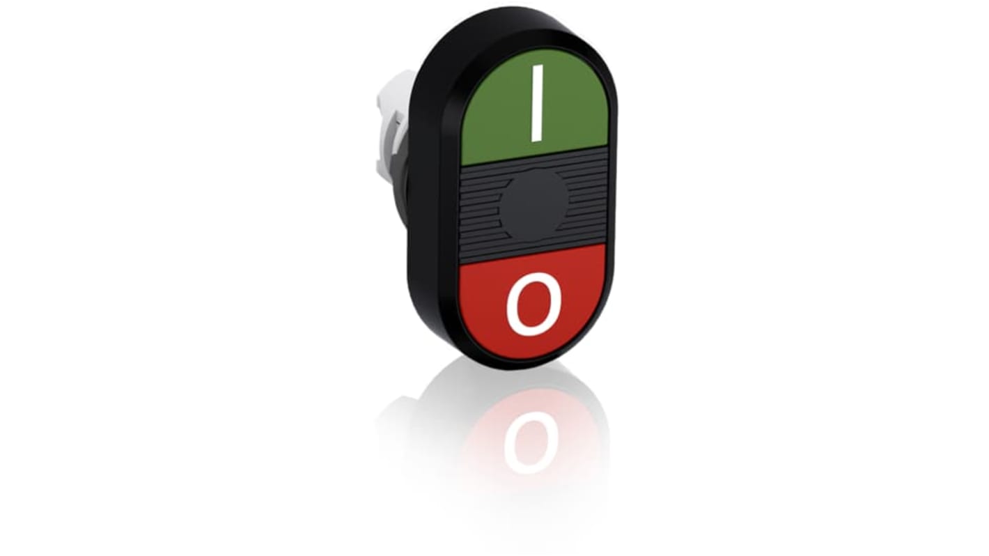 ABB MPD2 Series Green, Red Momentary Push Button Head, 22.5mm Cutout