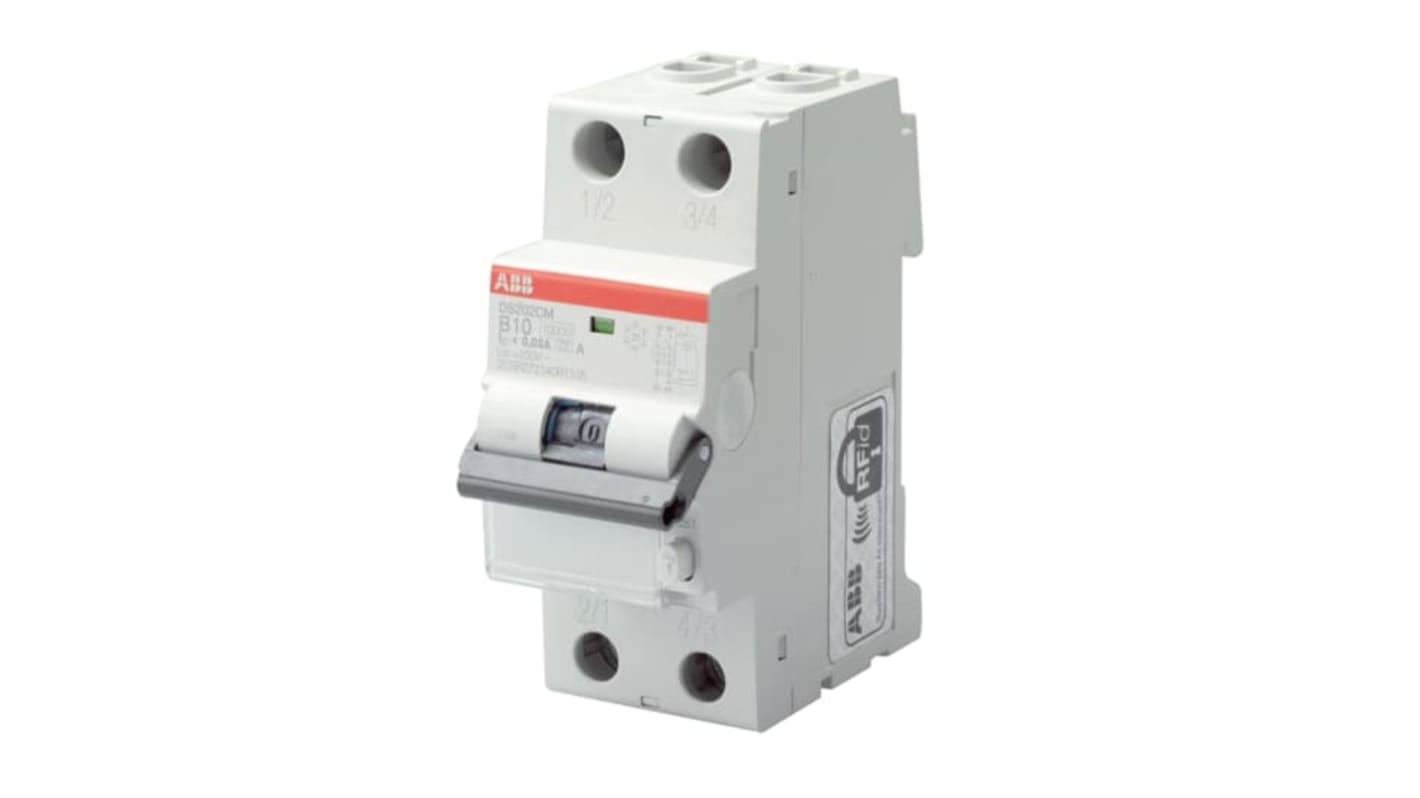 ABB RCBO, 25A Current Rating, 2P Poles, Type B