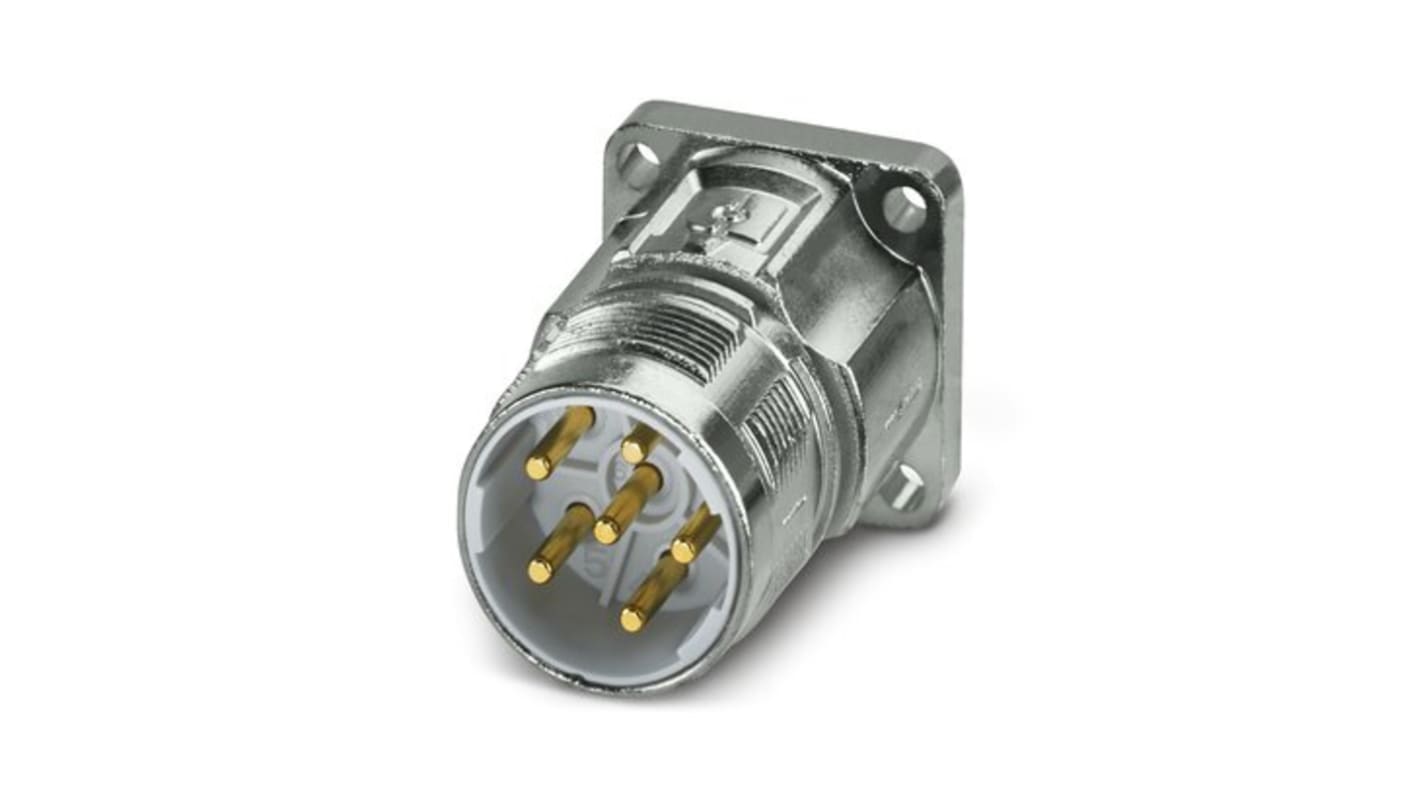 Conector circular Phoenix Contact macho serie M23 PRO de 6 vías macho, Montaje frontal, IP67