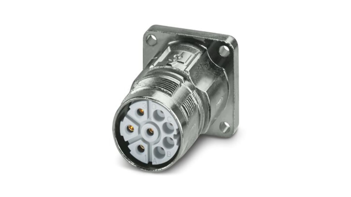 Conector circular Phoenix Contact hembra serie M23 PRO de 8 vías hembra, Montaje frontal, IP67