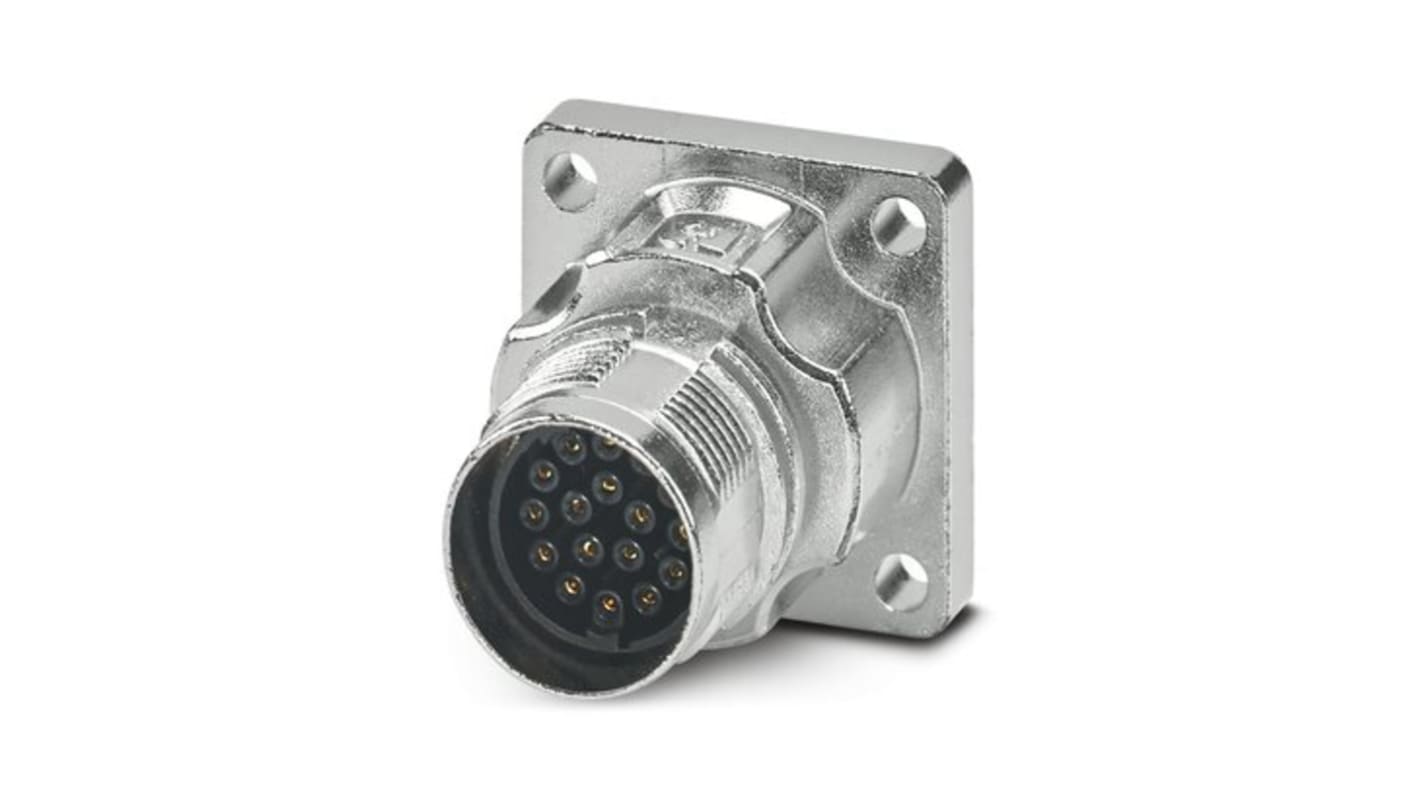 Conector circular Phoenix Contact hembra serie M17 PRO de 17 vías hembra, Montaje frontal, IP66, IP68