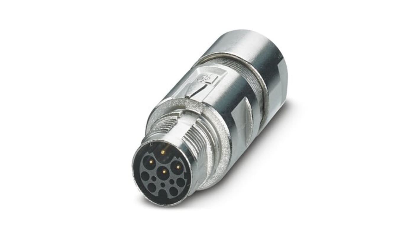 Conector circular Phoenix Contact macho serie M17 PRO de 9 vías, montaje aéreo, IP67, IP68