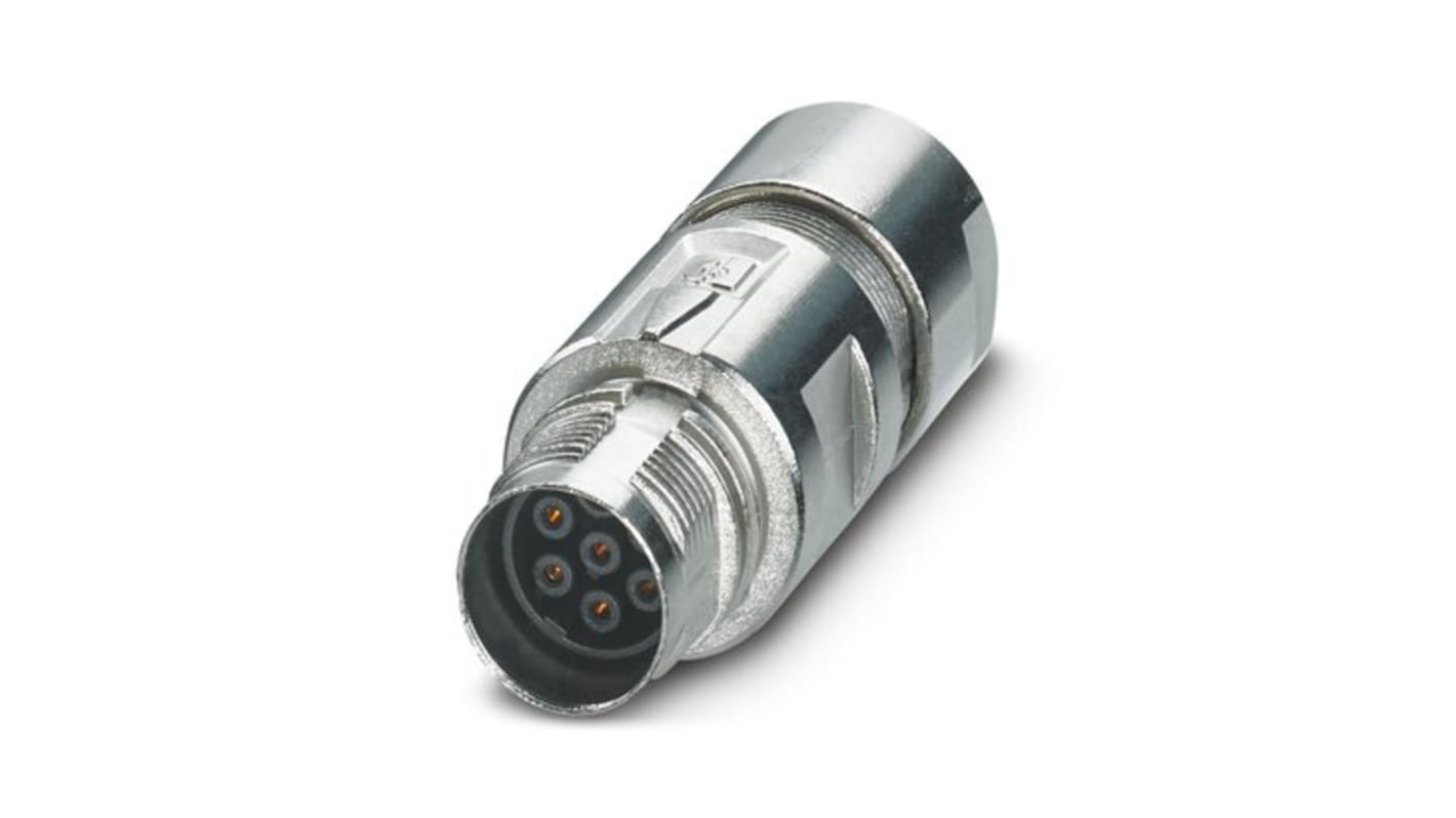 Conector circular Phoenix Contact hembra serie M17 PRO de 7 vías, montaje aéreo, IP67, IP68