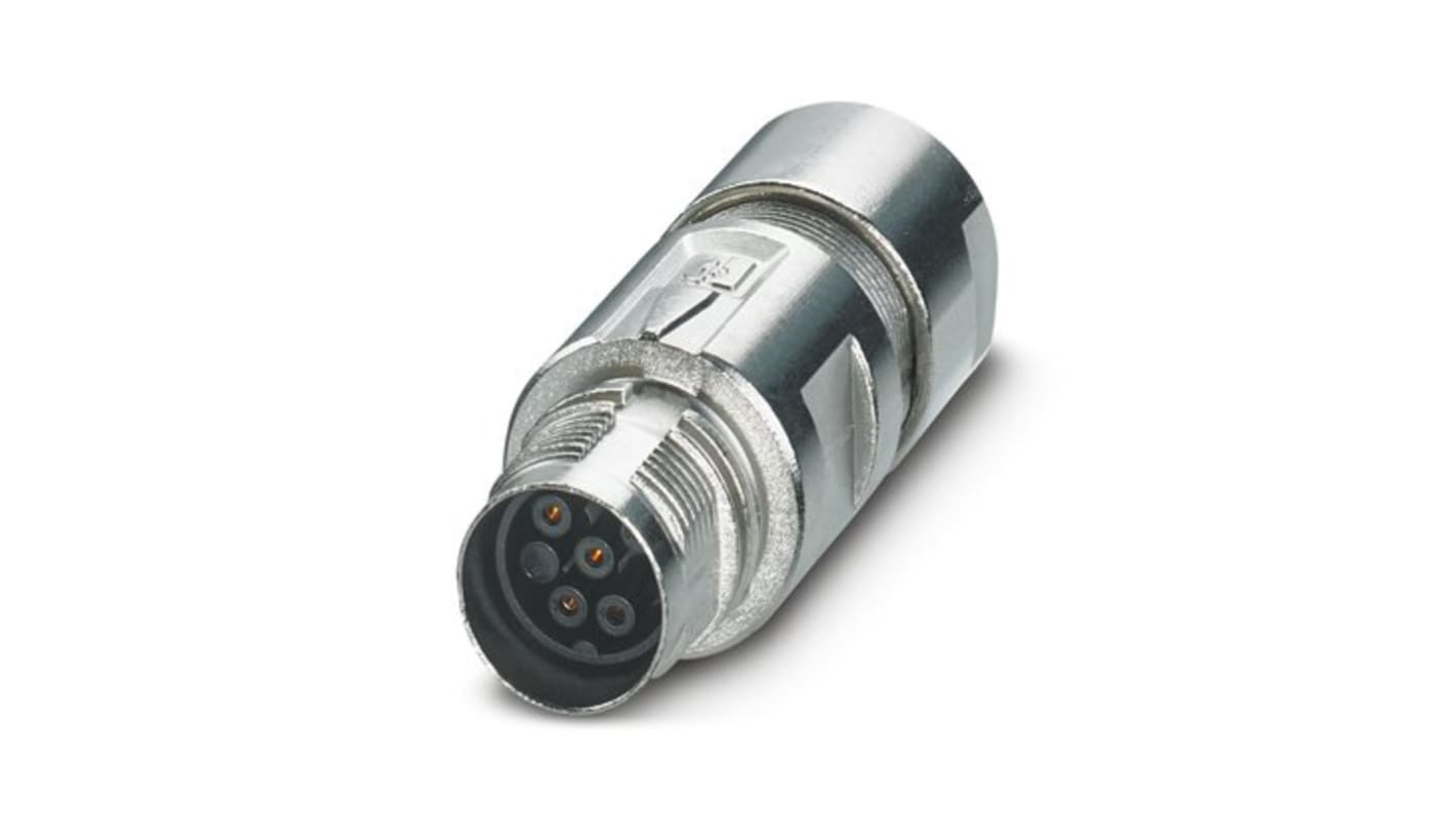 Conector circular Phoenix Contact hembra serie M17 PRO de 6 vías, montaje aéreo, IP67, IP68