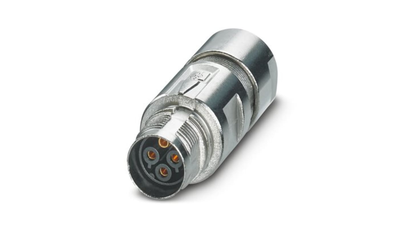 Conector circular Phoenix Contact hembra serie M17 PRO de 4 vías, montaje aéreo, IP67, IP68