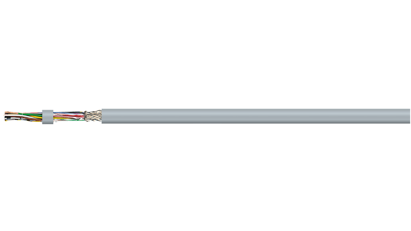 Cable de control apantallado AXINDUS HIFLEX CY P de 4 núcleos, 0,34 mm², Ø ext. 7.2mm, long. 100m, 5A, Pirorretardante