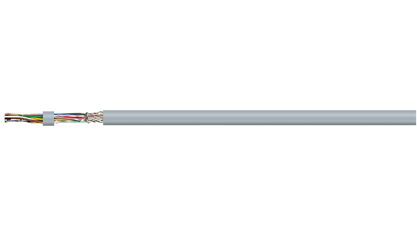 AXINDUS Control Cable, 6-leder, 0,75 mm², Skærmet, Grå, UD: 8.9mm 100m, HIFLEX CY P, Euroclass Eca