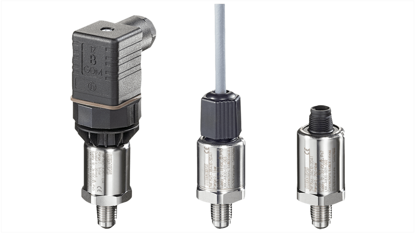 Sensor de presión manométrica Siemens, 0bar → 0.25bar, G1/2, salida 4 → 20 mA, para Líquidos, gases, vapores,