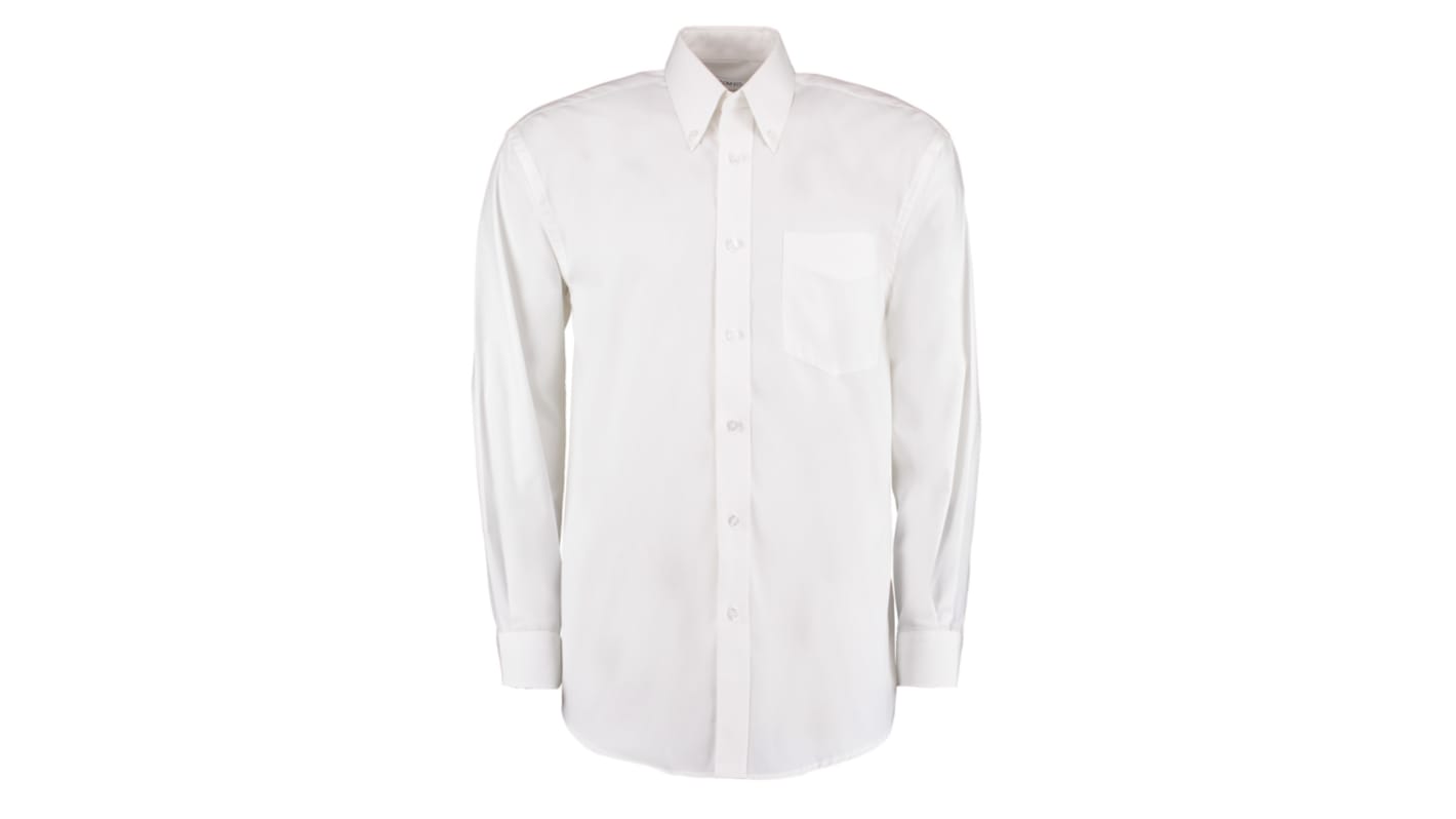 Kustom Kit KK105 White Cotton, Polyester Work Shirt, UK 40in, EU 114cm