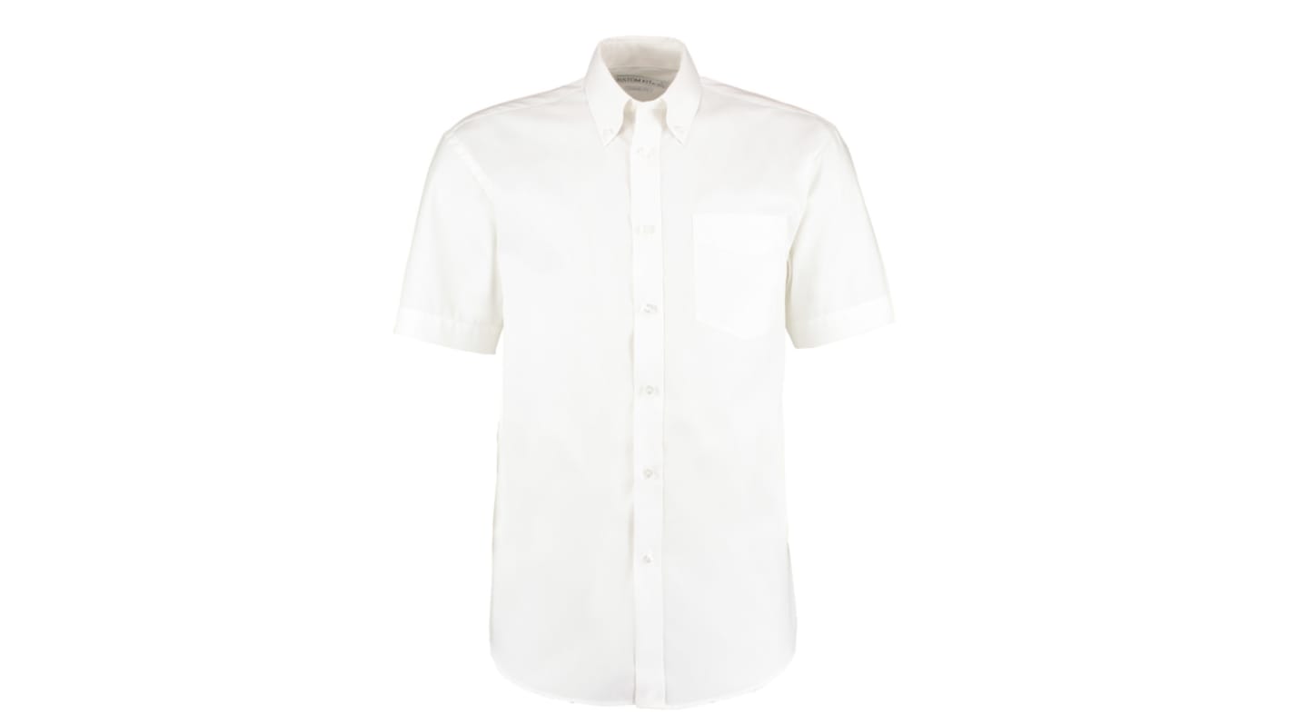 Kustom Kit KK109 White Cotton, Polyester Work Shirt, UK 40in, EU 114cm