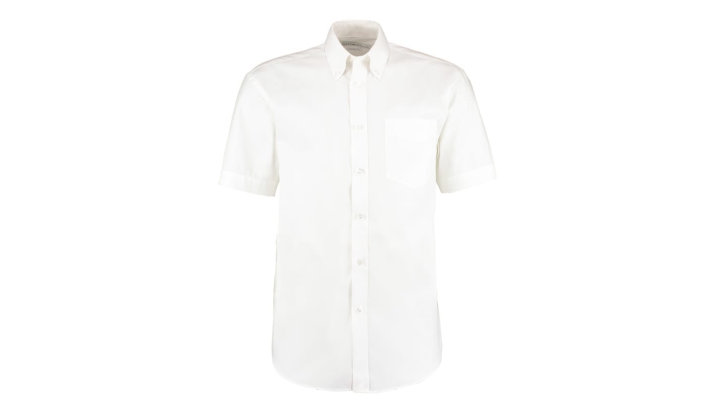 Kustom Kit KK109 White Cotton, Polyester Work Shirt, UK 43in, EU 125cm