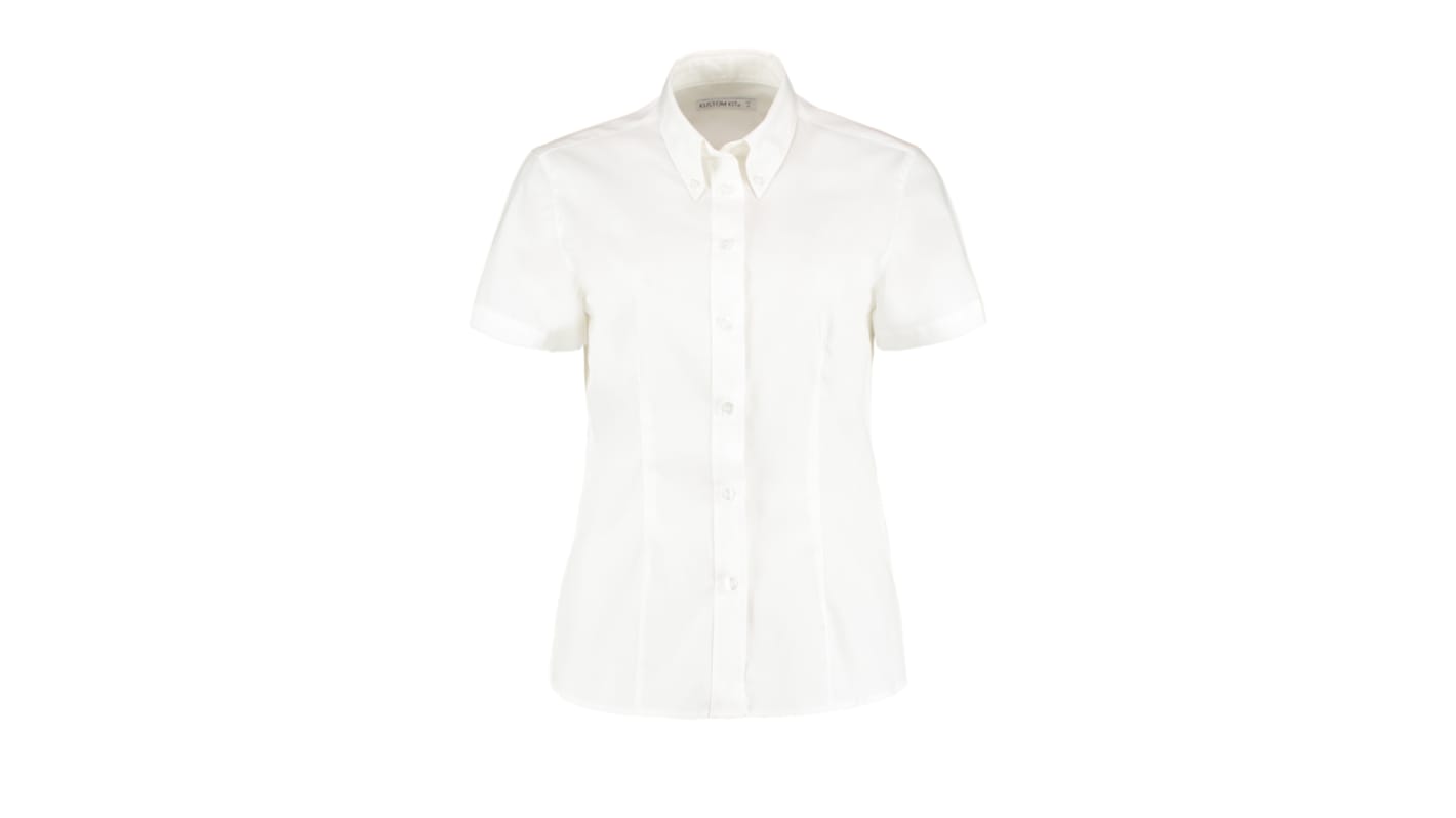 Kustom Kit KK701 White Cotton, Polyester Work Shirt, UK 32in, EU 97cm