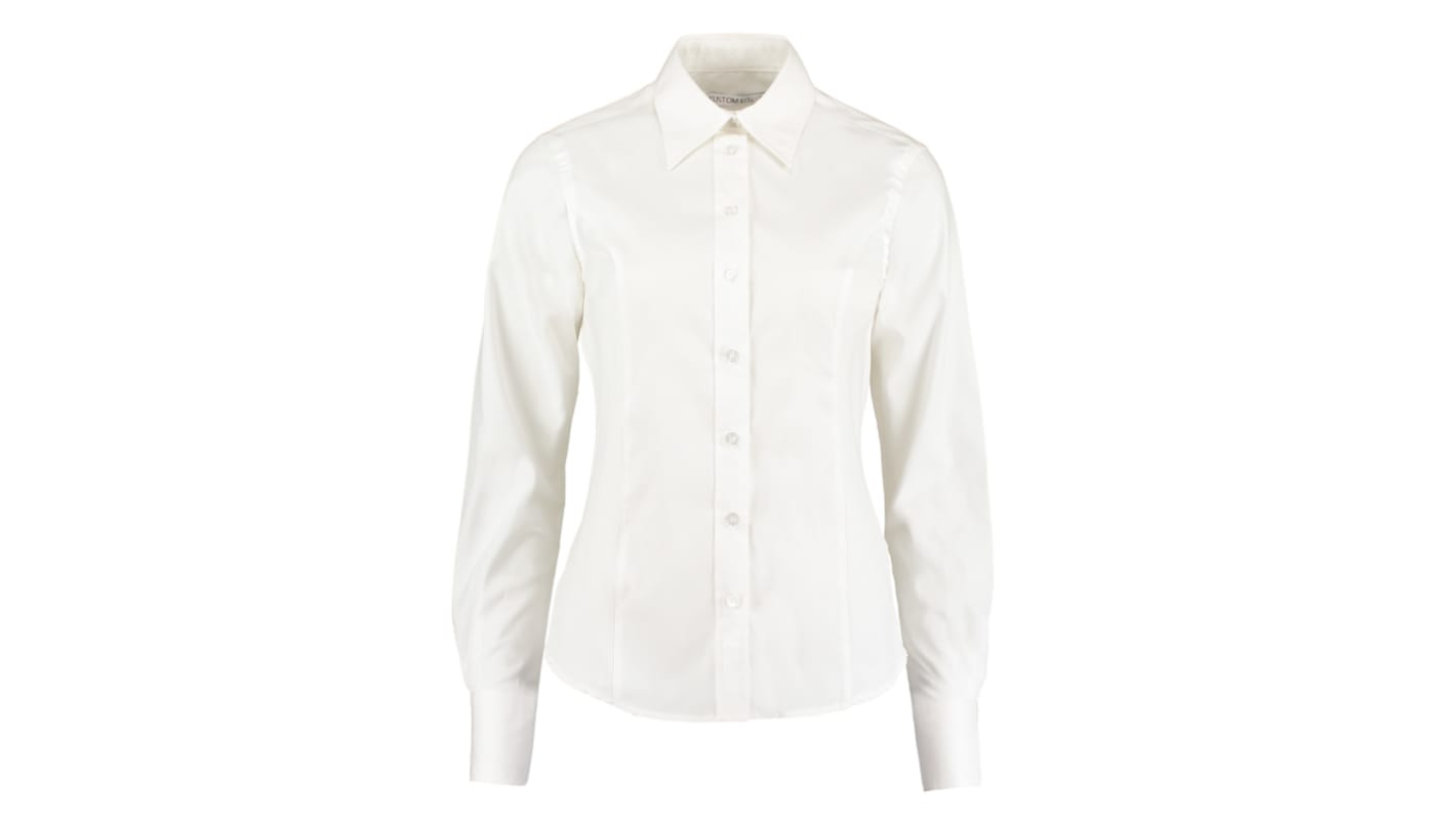 Kustom Kit KK702 White Cotton, Polyester Work Shirt, UK 30in, EU 88cm