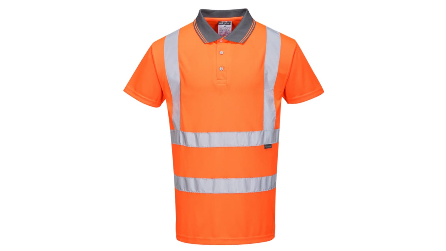 Portwest RT22 Orange Unisex Hi Vis Polo Shirt, XXL