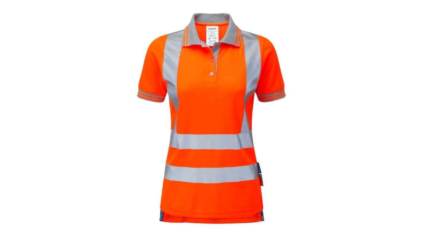 Polo haute visibilité Praybourne Pulsar, Orange, taille 32-44, 100 % polyester