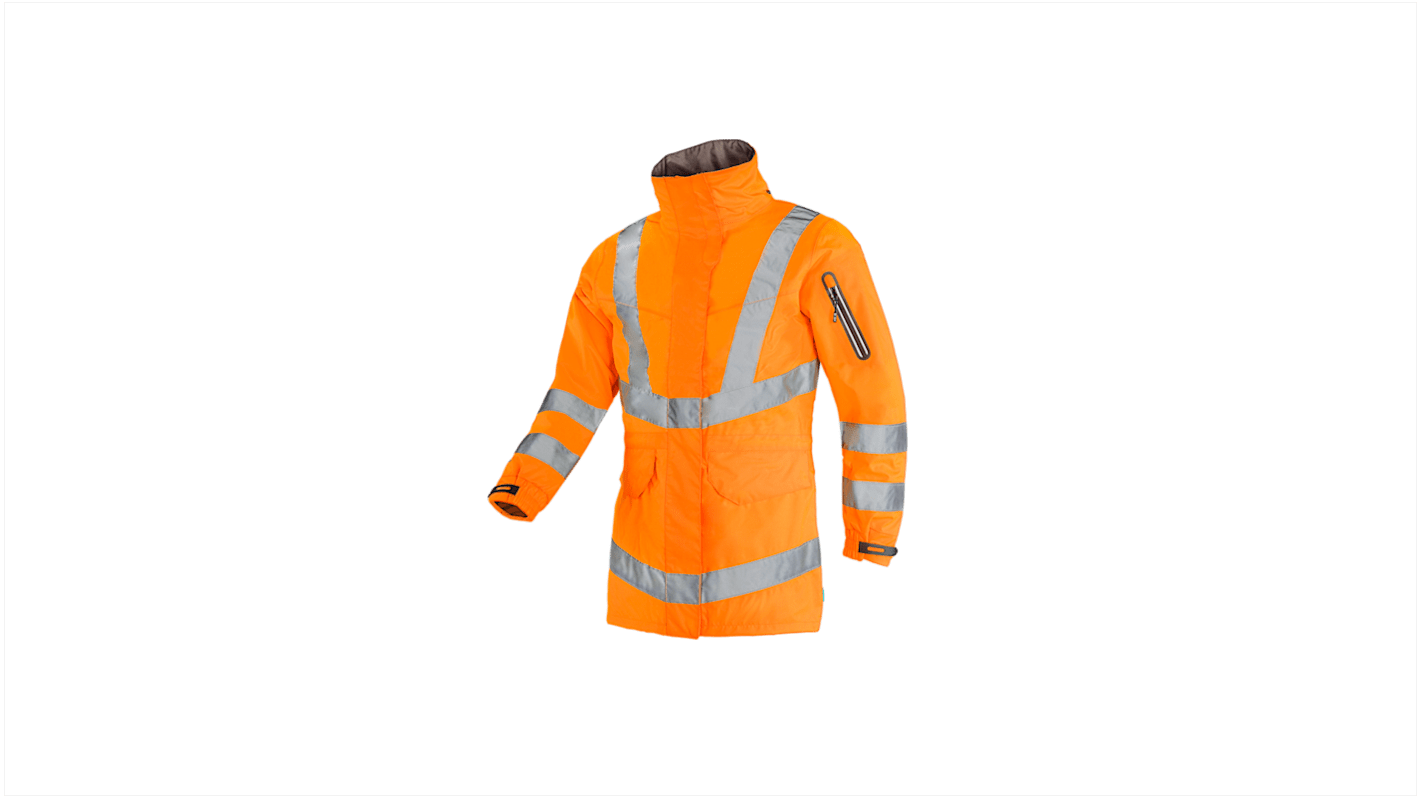 Sioen Damen Warnschutzjacke Gut sichtbar, wasserdicht Orange, Größe 3XL