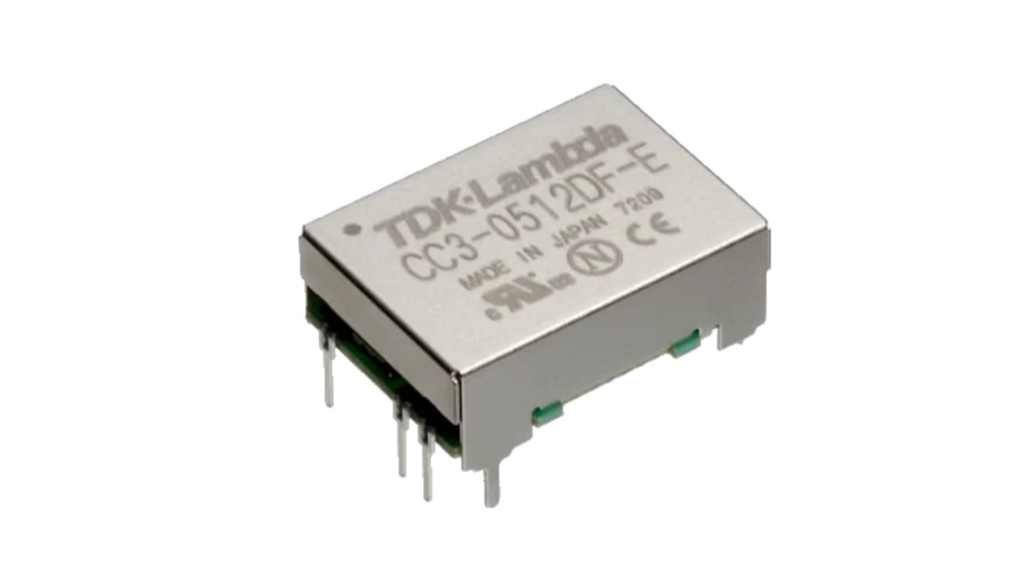 TDKラムダ DC-DCコンバータ Vout：12V 2.97 → 5.5 V dc, 3W, CC3-0312DF-E