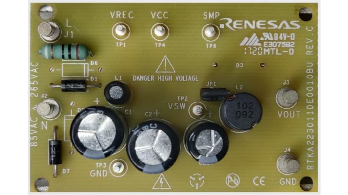 Placa de evaluación Conversor elevador de tensión Renesas Electronics RAA223011 - RTKA223011DE0010BU