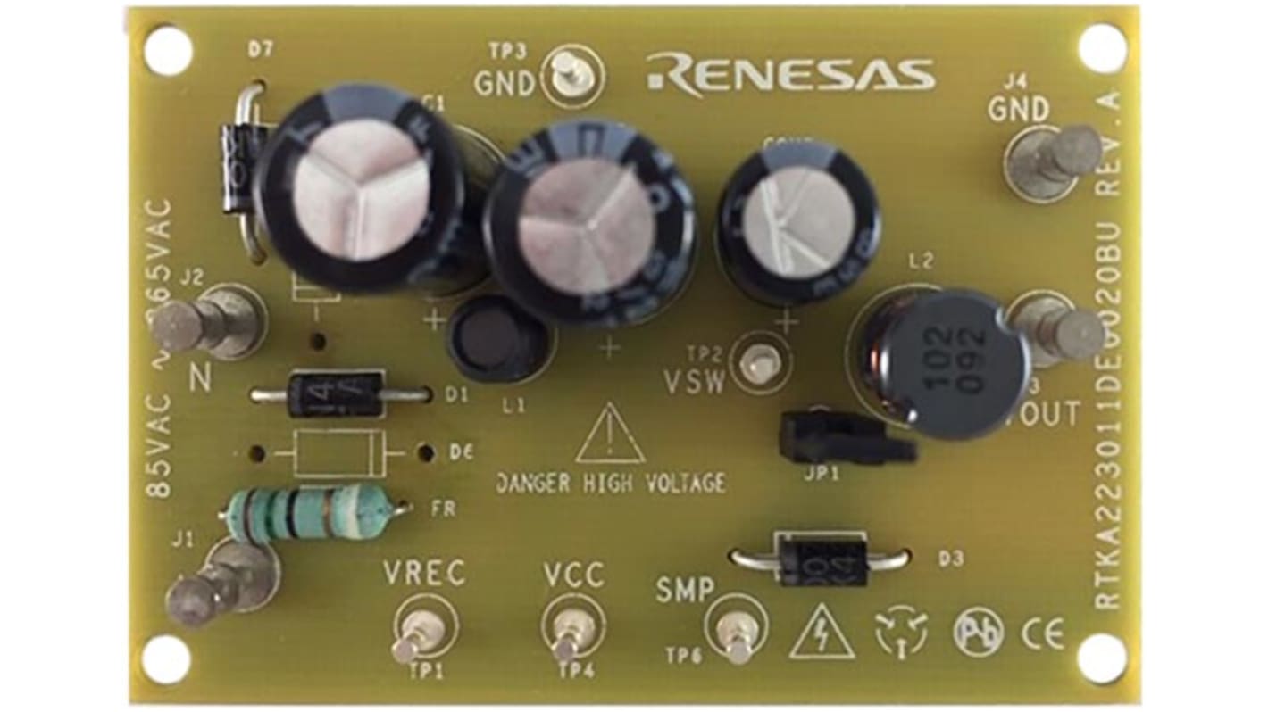 Placa de evaluación Conversor elevador de tensión Renesas Electronics RAA223011 buck evaluation board -