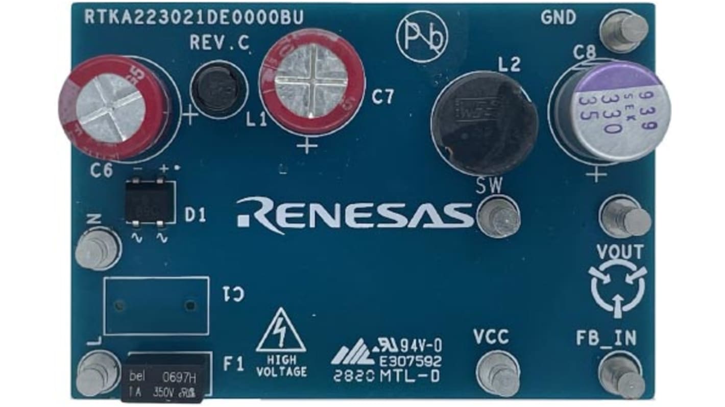 Vyhodnocovací deska, RAA223021, Snižující měnič, Renesas Electronics