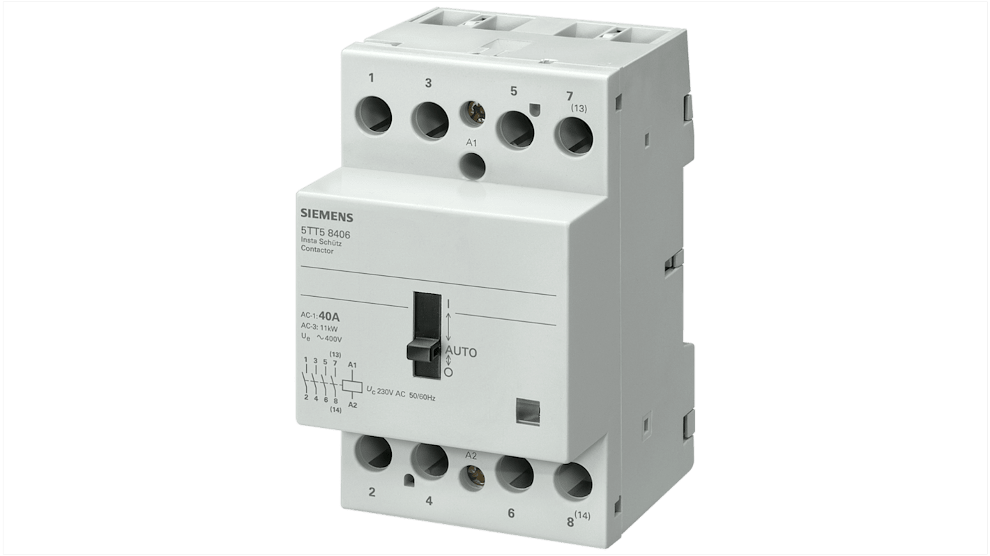 Siemens SENTRON Leistungsschütz / 24 V Spule 4 Schließer / 40 A, Schalten von Kondensatoren