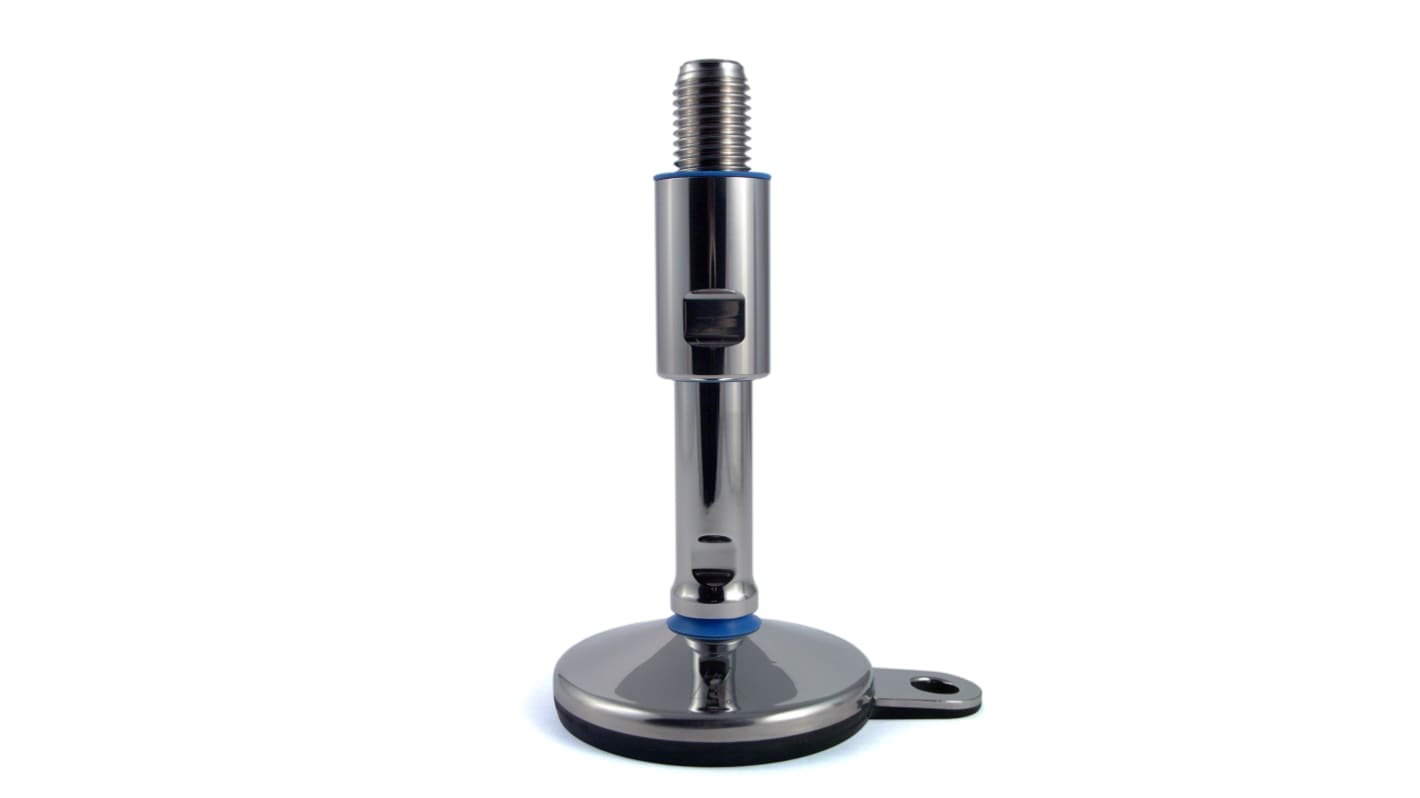 RS PRO M30 Stainless Steel Hygienic Adjustable Foot, 2500kg Static Load Capacity 15° Tilt Angle