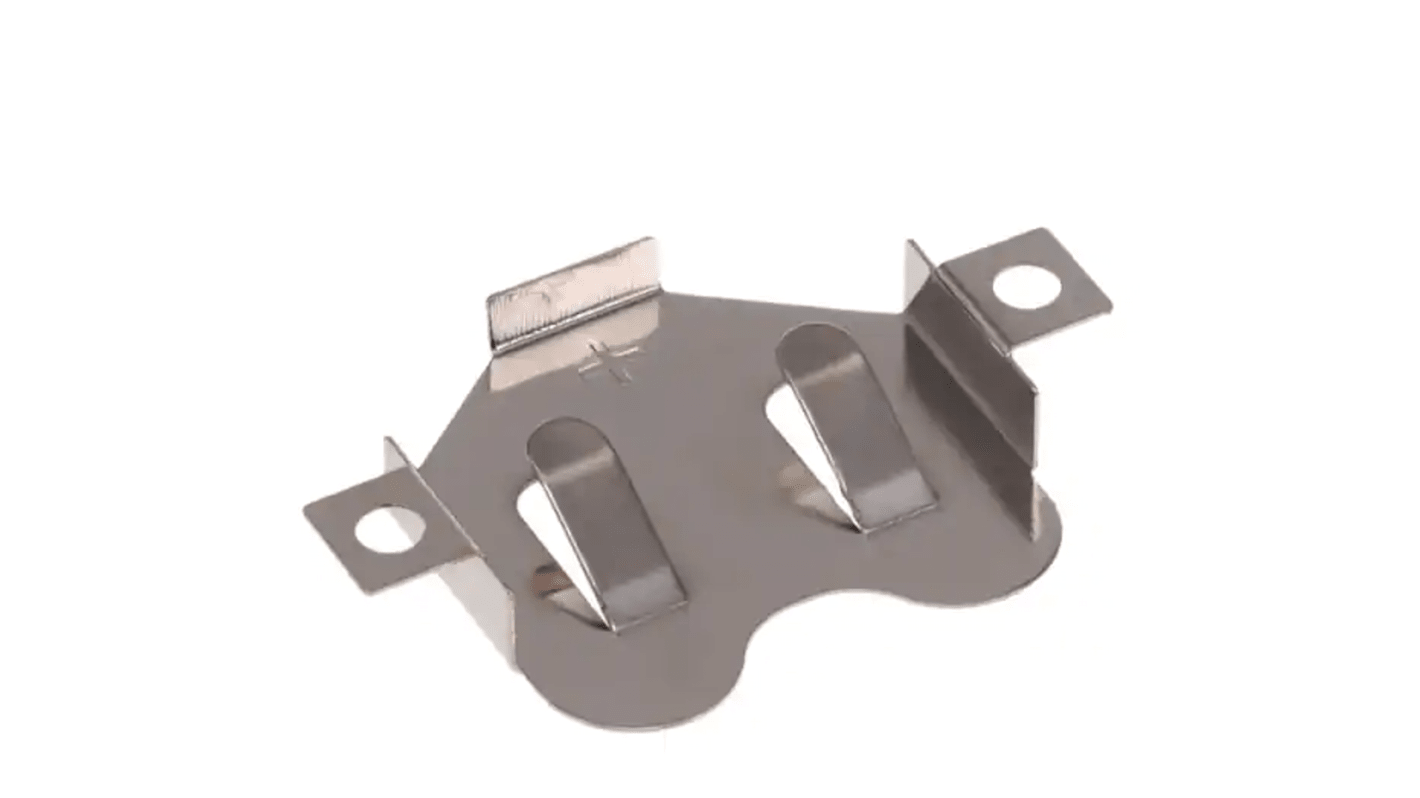 RS PRO CR2032 Battery Clip, Leaf Spring Contact