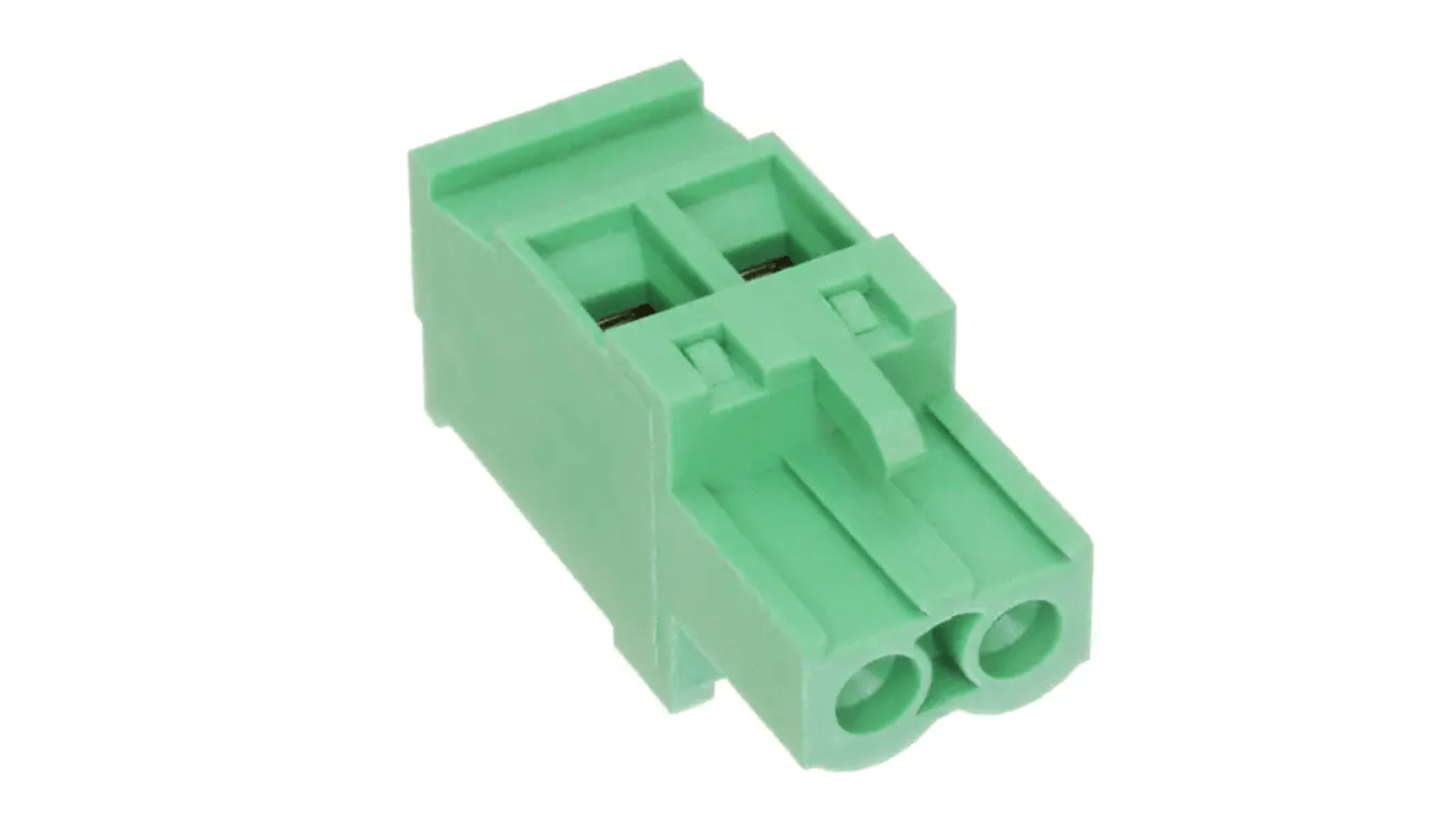 RS PRO 5mm Pitch 2 Way Pluggable Terminal Block, Plug, Free Hanging (In Line)