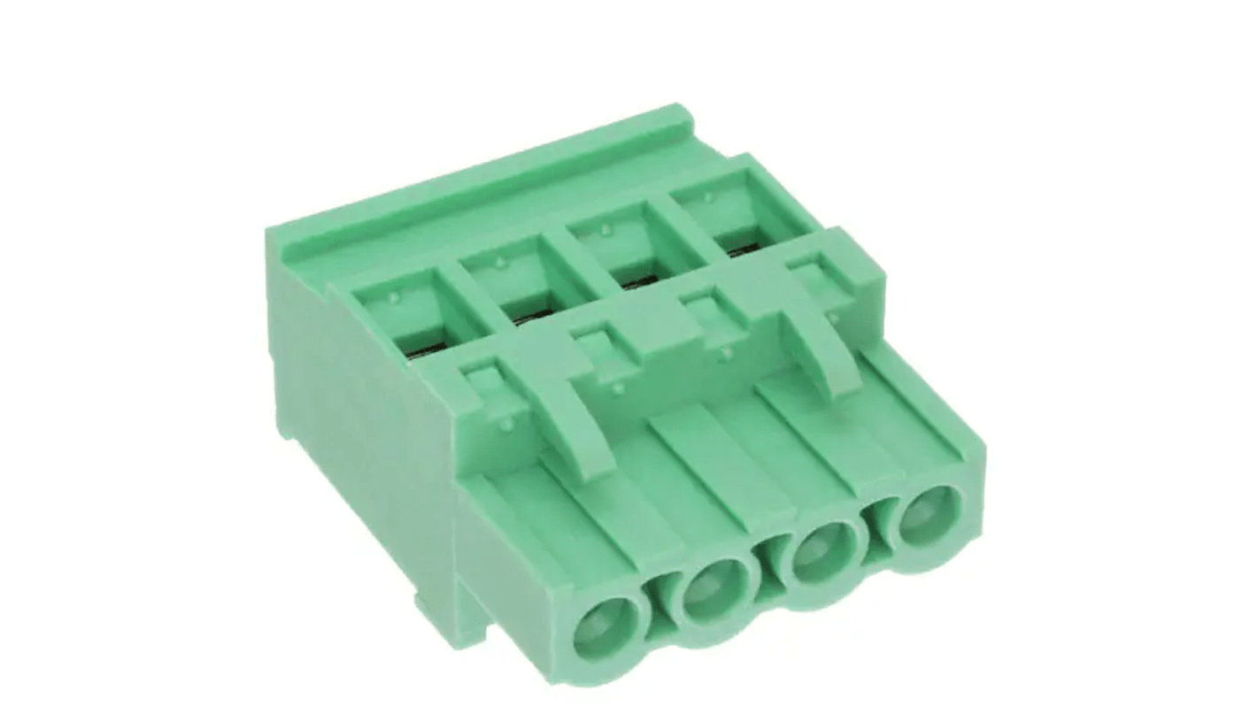 RS PRO 5.08mm Pitch 4 Way Pluggable Terminal Block, Plug, Free Hanging