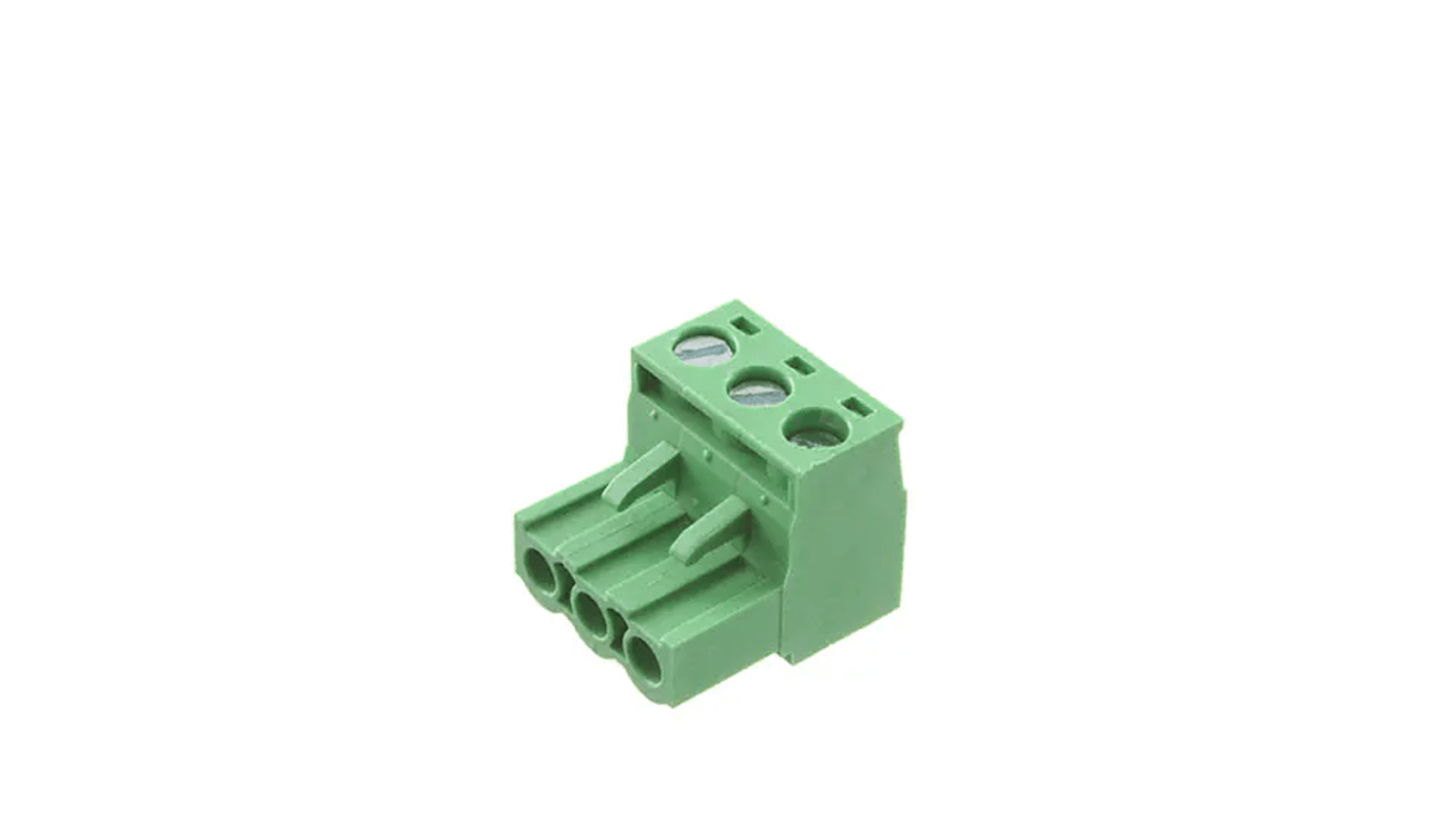 RS PRO 5.08mm Pitch 3 Way Pluggable Terminal Block, Plug, Free Hanging (In Line)