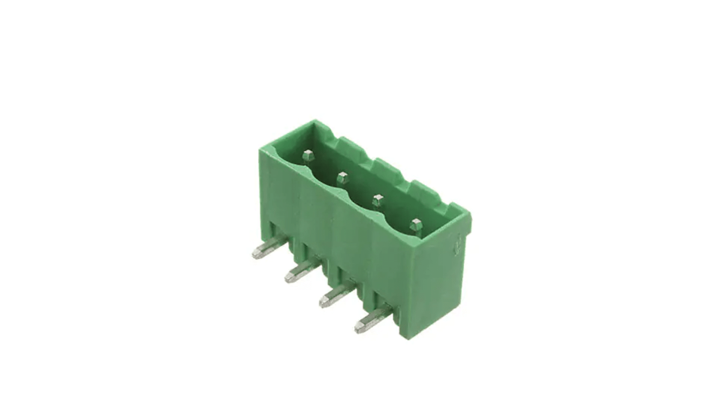 RS PRO 5.08mm Pitch 4 Way Pluggable Terminal Block, Header, Through Hole