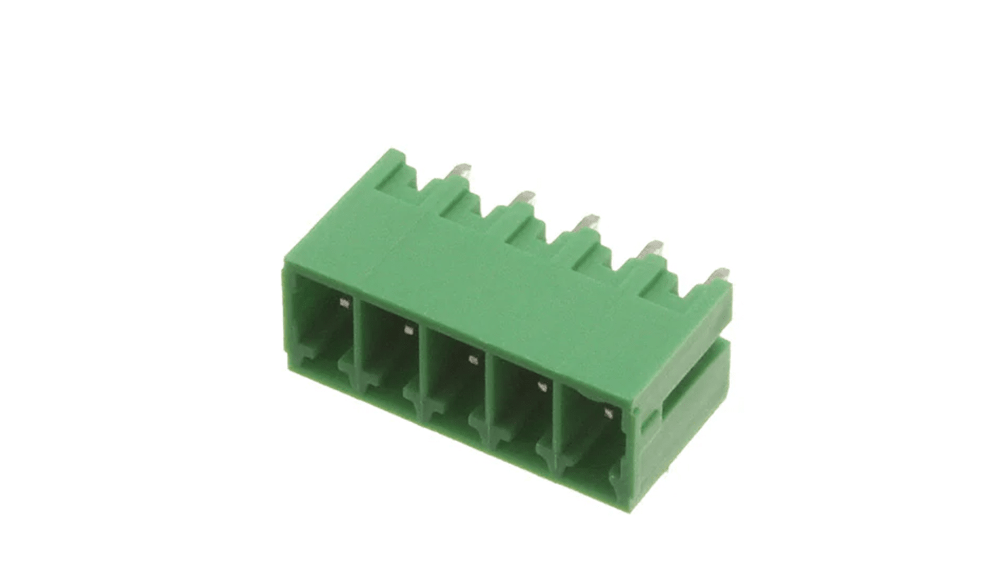 Bloque de terminal PCB Macho RS PRO de 5 vías, paso 3.5mm, montaje Montaje en orificio pasante