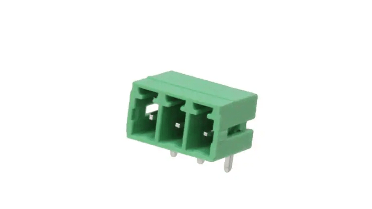 Bloque de terminal PCB Macho RS PRO de 3 vías, paso 3.81mm, montaje Montaje en orificio pasante