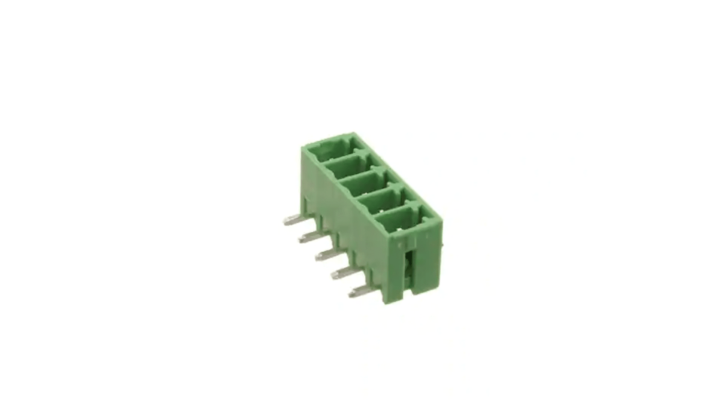 Bloque de terminal PCB Macho RS PRO de 5 vías, paso 3.81mm, montaje Montaje en orificio pasante