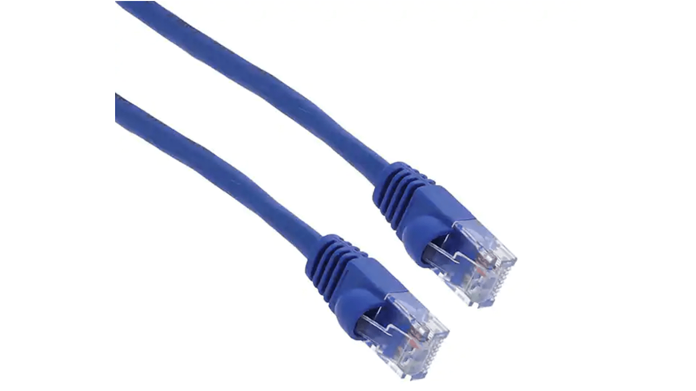 RS PRO Cat5e Male RJ45 to Male RJ45 Cable, U/UTP, Blue PVC