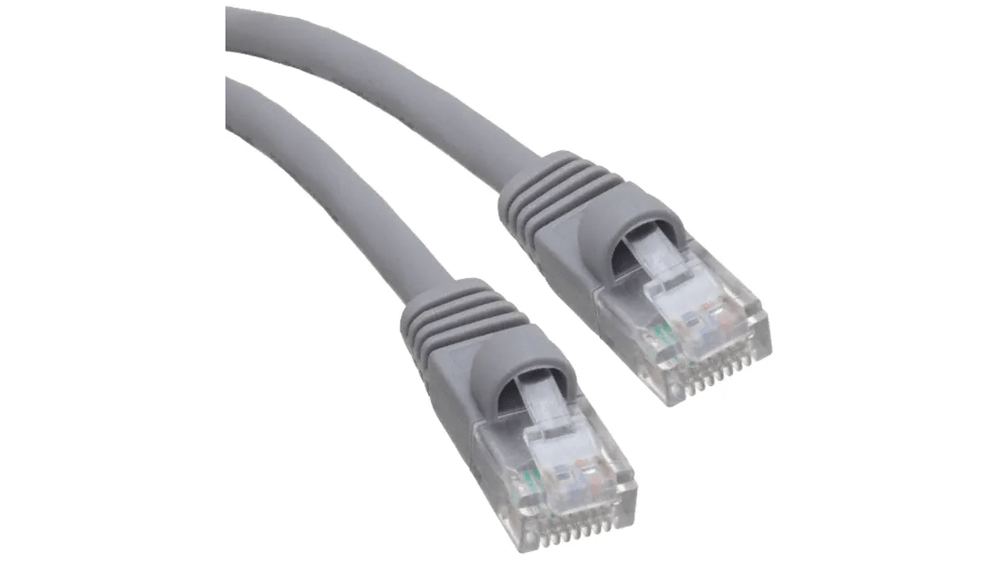 RS PRO Cat5e Male RJ45 to Male RJ45 Ethernet Cable, U/UTP, Grey PVC ...