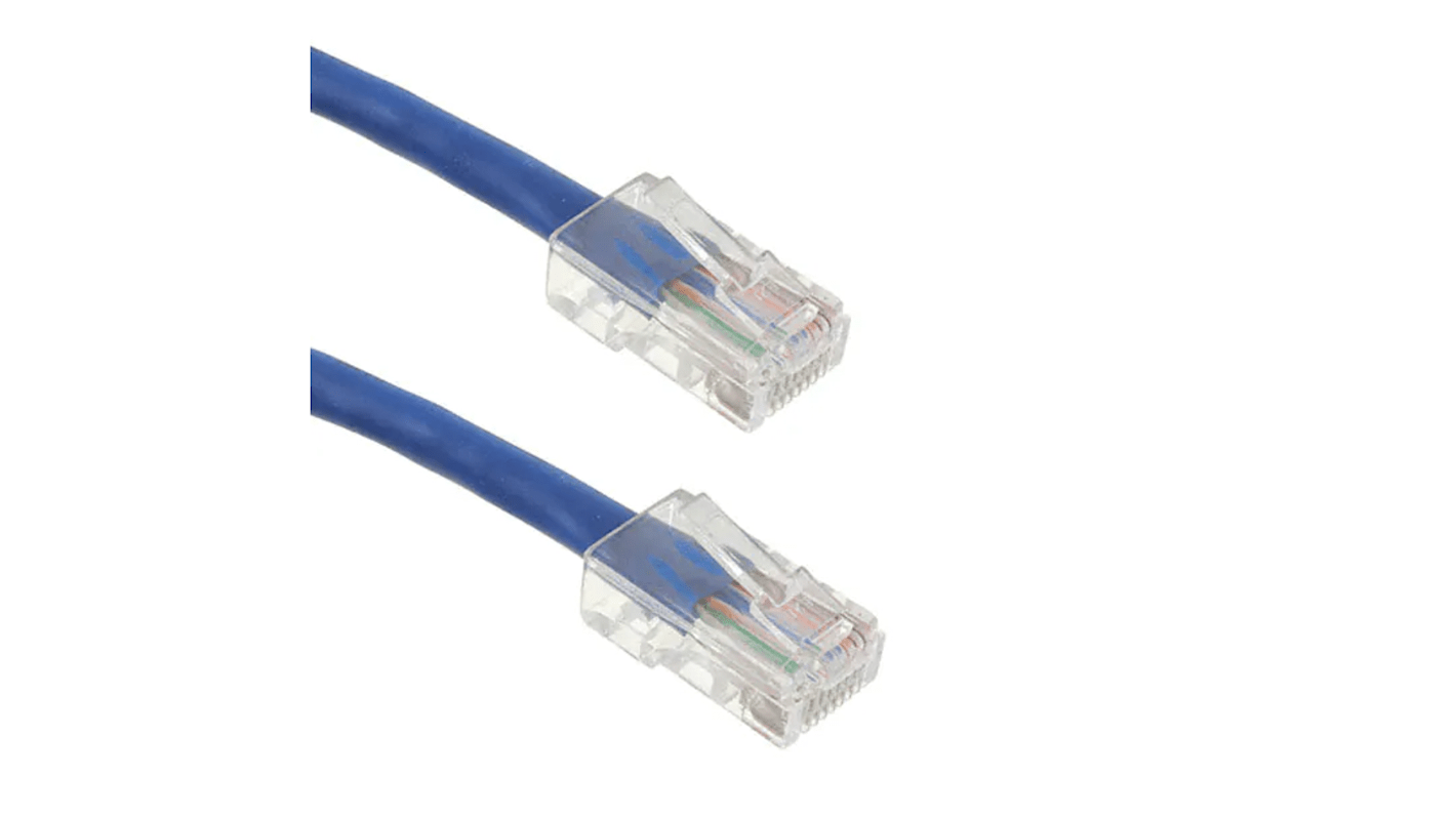 Cavo Ethernet Cat5e (U/UTP) RS PRO, guaina in PVC col. Blu, L. 2.1m, Con terminazione