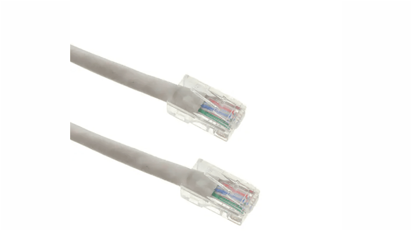 Cavo Ethernet Cat5e (U/UTP) RS PRO, guaina in PVC col. Grigio, L. 2.1m, Con terminazione