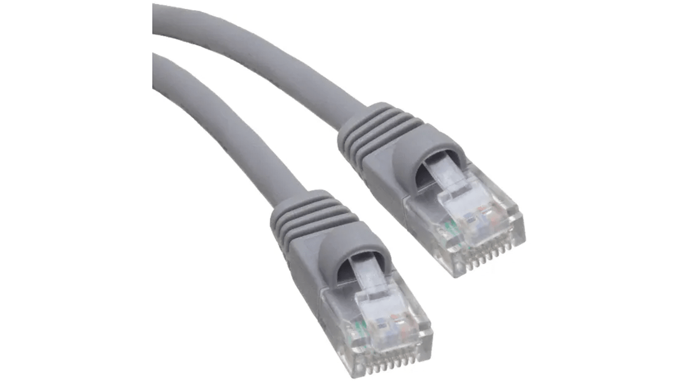 Cavo Ethernet Cat5e (U/UTP) RS PRO, guaina in PVC col. Grigio, L. 2.1m, Con terminazione