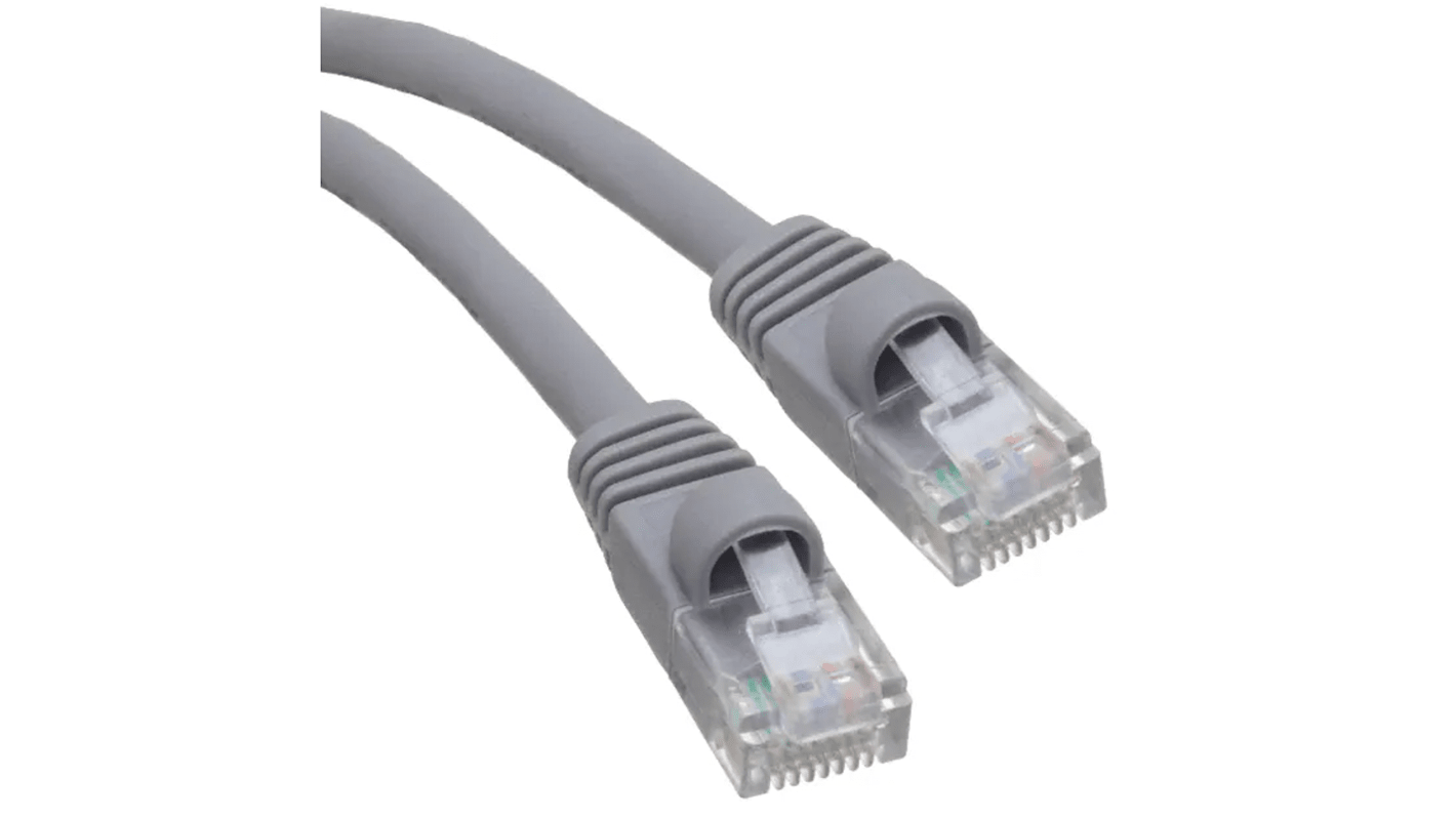 RS PRO Cat5e Male RJ45 to Male RJ45 Ethernet Cable, U/UTP, Grey PVC ...