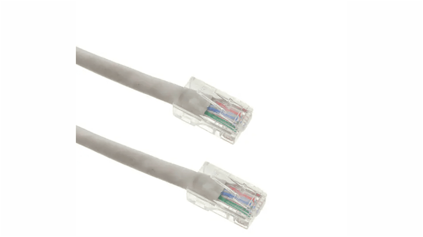Cavo Ethernet Cat5e (U/UTP) RS PRO, guaina in PVC col. Grigio, L. 3m, Con terminazione