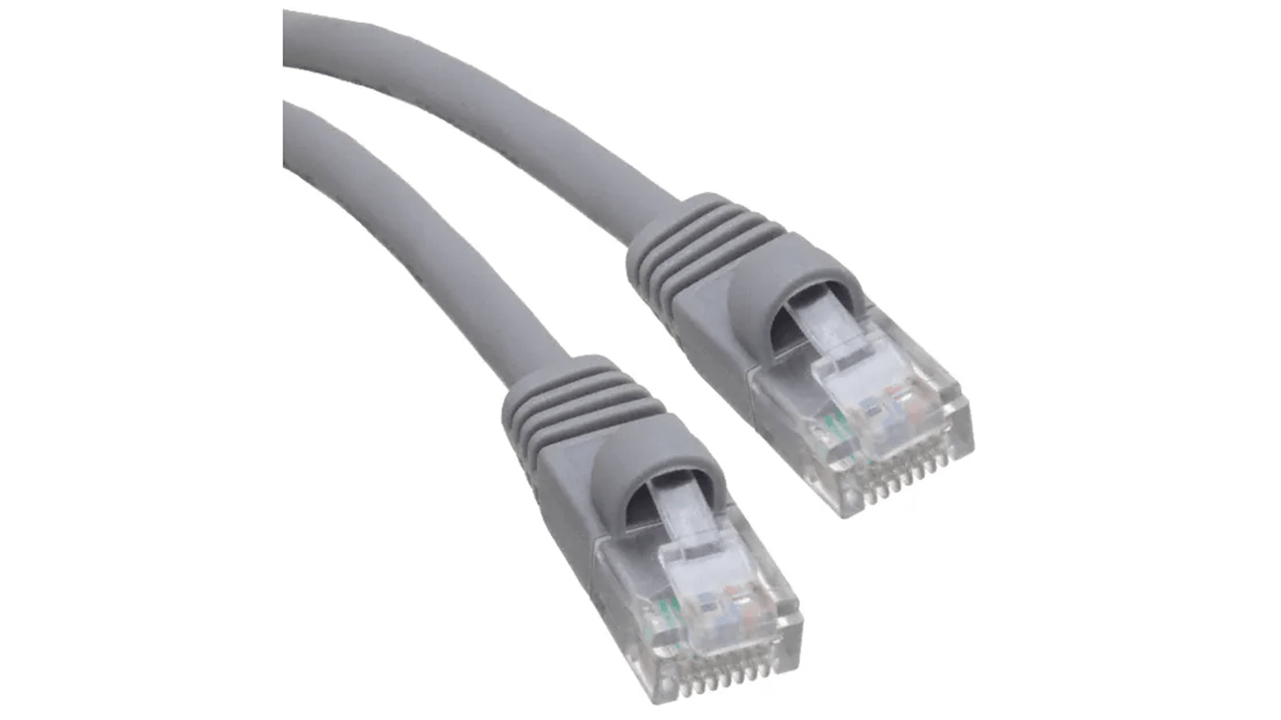 RS PRO Cat5e Male RJ45 to Male RJ45 Ethernet Cable, U/UTP, Grey PVC Sheath, 3m, UL 94 V0