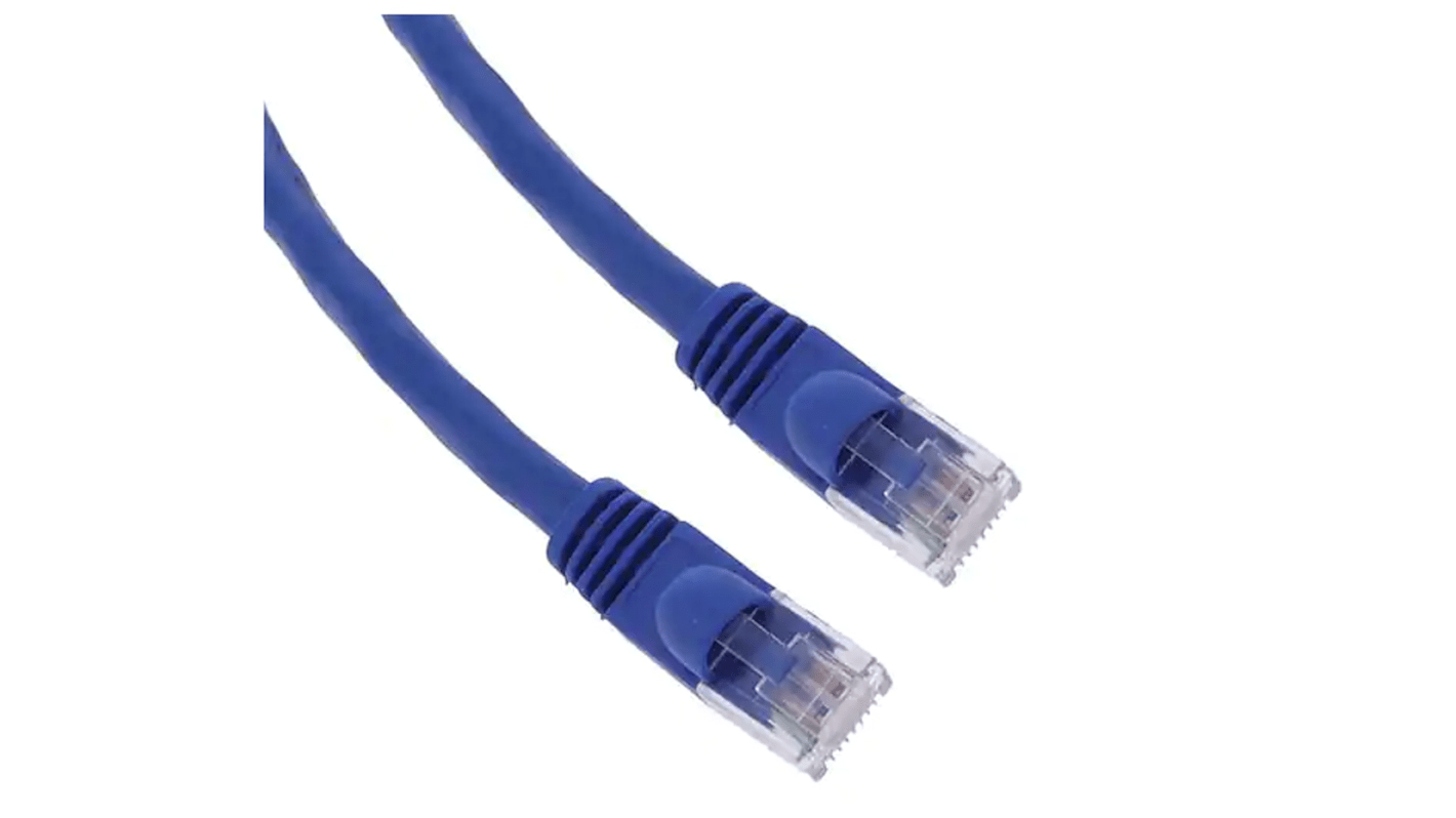 Cavo Ethernet Cat6 (U/UTP) RS PRO, guaina in PVC col. Blu, L. 2.1m, Con terminazione
