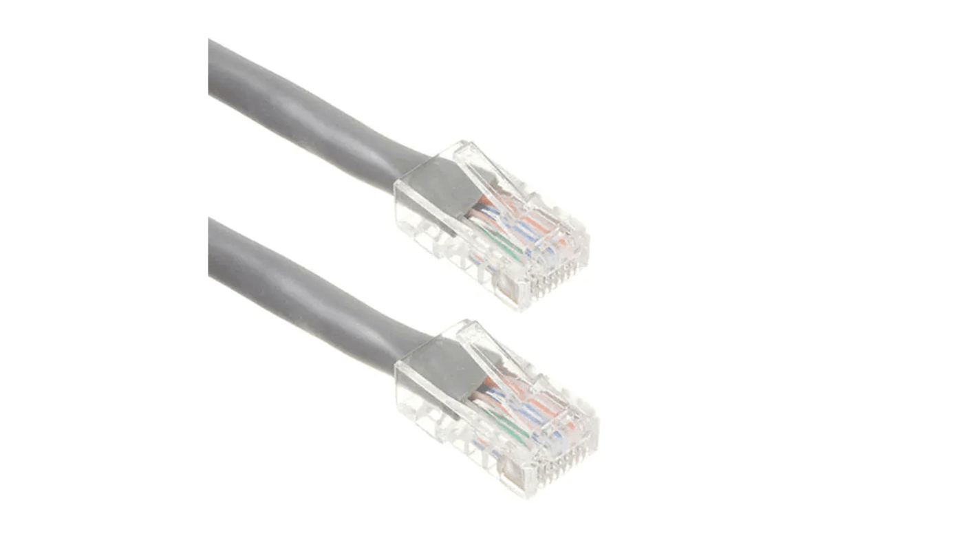 Cavo Ethernet Cat6 (U/UTP) RS PRO, guaina in PVC col. Grigio, L. 2.1m, Con terminazione